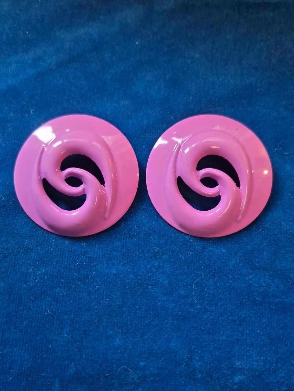 Pink Swirl Round Earrings